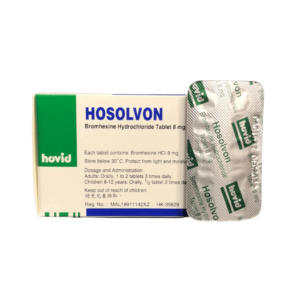Bromhexine (Hosolvon) 8mg Tab 化痰藥 (HK-35629) (10粒)