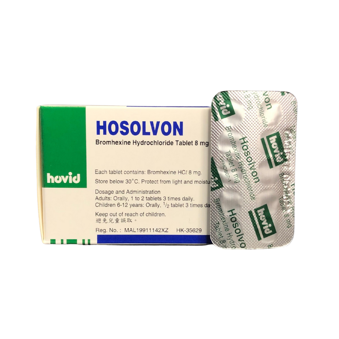 Bromhexine (Hosolvon) 8mg Tab 化痰藥 (HK-35629) (10粒)