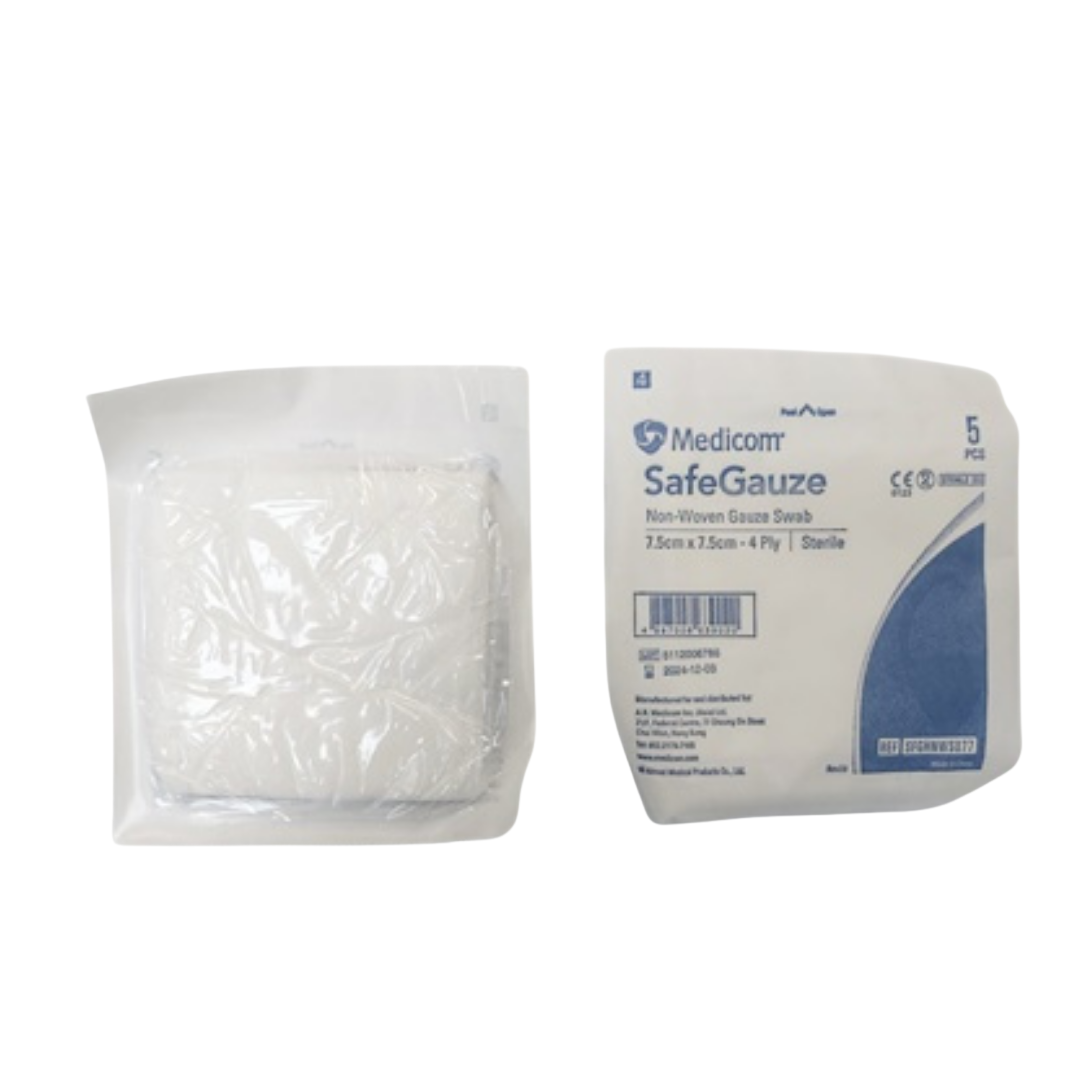 Medicom SafeGauze 無菌紗布 (7.5cm x7.5cm) (一包5片)