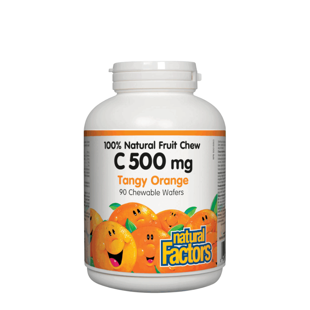 Natural Factors Vitamin C 500mg (Tangy Orange) Chewable Wafers (90s)